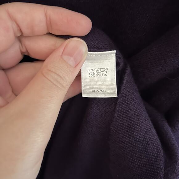 J Jill Large Tall Dark Purple Crew Neck Sweater - Picture 3 of 5